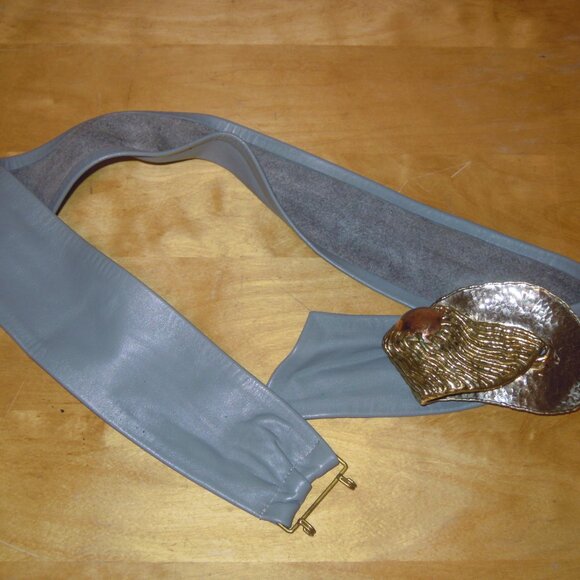 Vintage Belt Buckle Brutalist Abstract Copper Brass Metal MCM Mid-Century Hippie - Picture 2 of 4